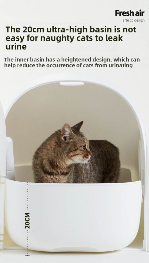 MASHU Cat Litter Pan /Fully Enclosed /Extra Large Small Large/ Cat Litter Box/ Hallway Style/ Anti-Odor/Anti-Splash Litter Pan - 图片 10