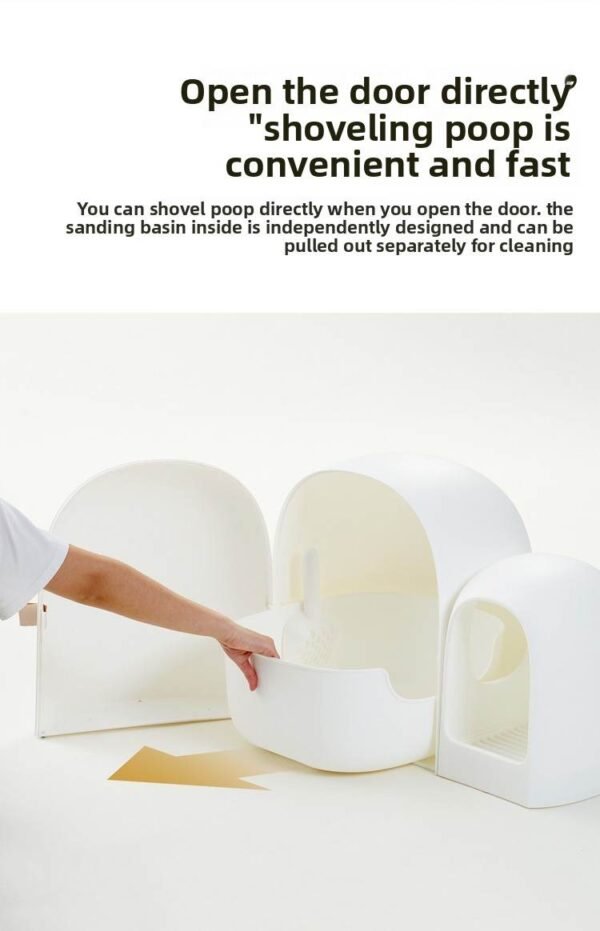 MASHU Cat Litter Pan /Fully Enclosed /Extra Large Small Large/ Cat Litter Box/ Hallway Style/ Anti-Odor/Anti-Splash Litter Pan - 图片 9
