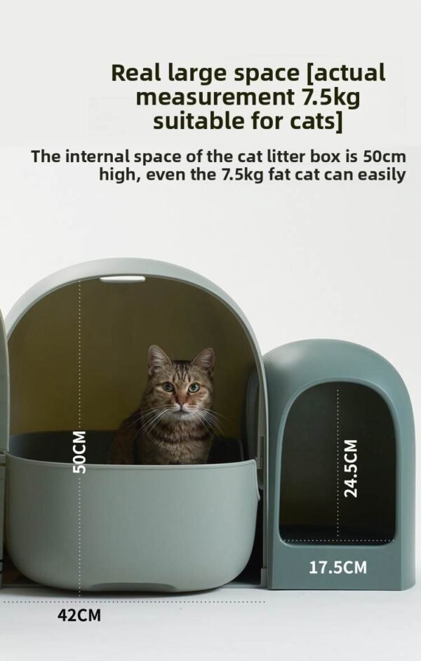 MASHU Cat Litter Pan /Fully Enclosed /Extra Large Small Large/ Cat Litter Box/ Hallway Style/ Anti-Odor/Anti-Splash Litter Pan - 图片 13