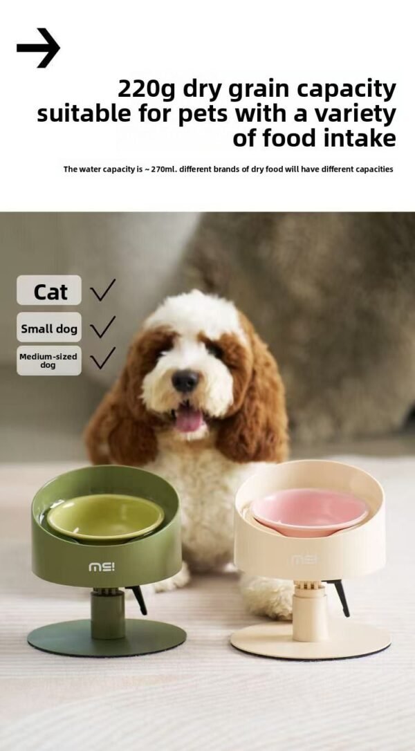 Makesure Cat Bowl|Ceramic Tall Neck Pet Adjustable Height Cat Drinking Feeding | Dog Bowl Food Bowl Caliber - 图片 19