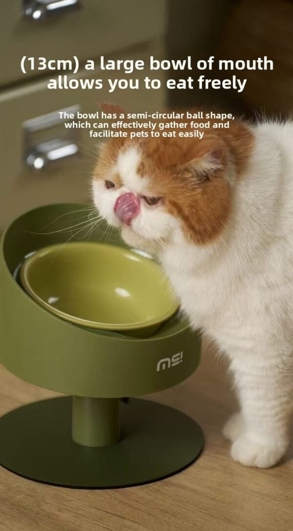 Makesure Cat Bowl|Ceramic Tall Neck Pet Adjustable Height Cat Drinking Feeding | Dog Bowl Food Bowl Caliber - 图片 18