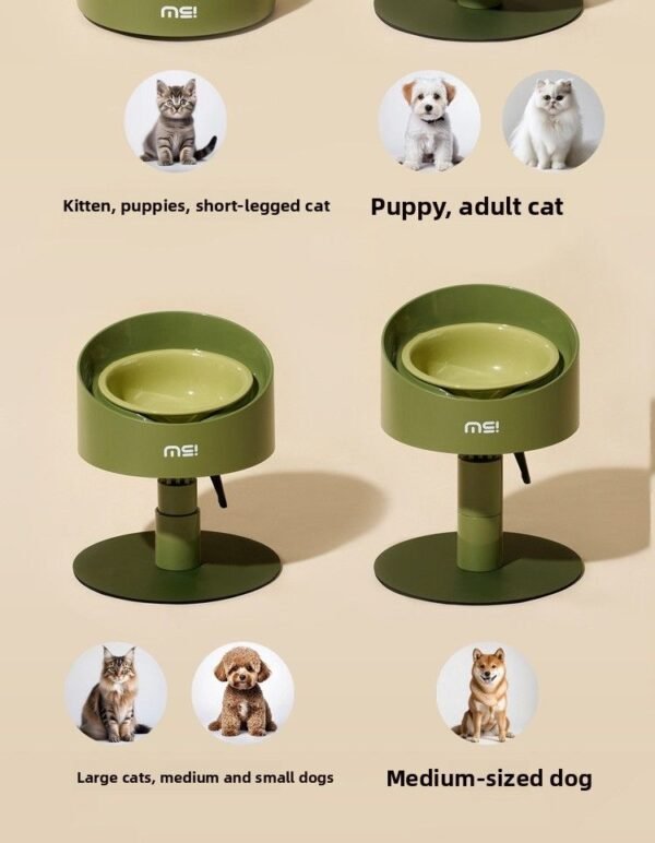 Makesure Cat Bowl|Ceramic Tall Neck Pet Adjustable Height Cat Drinking Feeding | Dog Bowl Food Bowl Caliber - 图片 25
