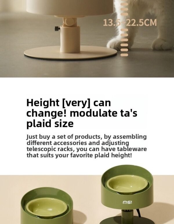 Makesure Cat Bowl|Ceramic Tall Neck Pet Adjustable Height Cat Drinking Feeding | Dog Bowl Food Bowl Caliber - 图片 22