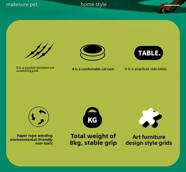 Makesure cat scratching board cat scratching post one cat nest cat climbing frame vertical cat claw tree scratch-resistant cat toys cat supplies - 图片 19