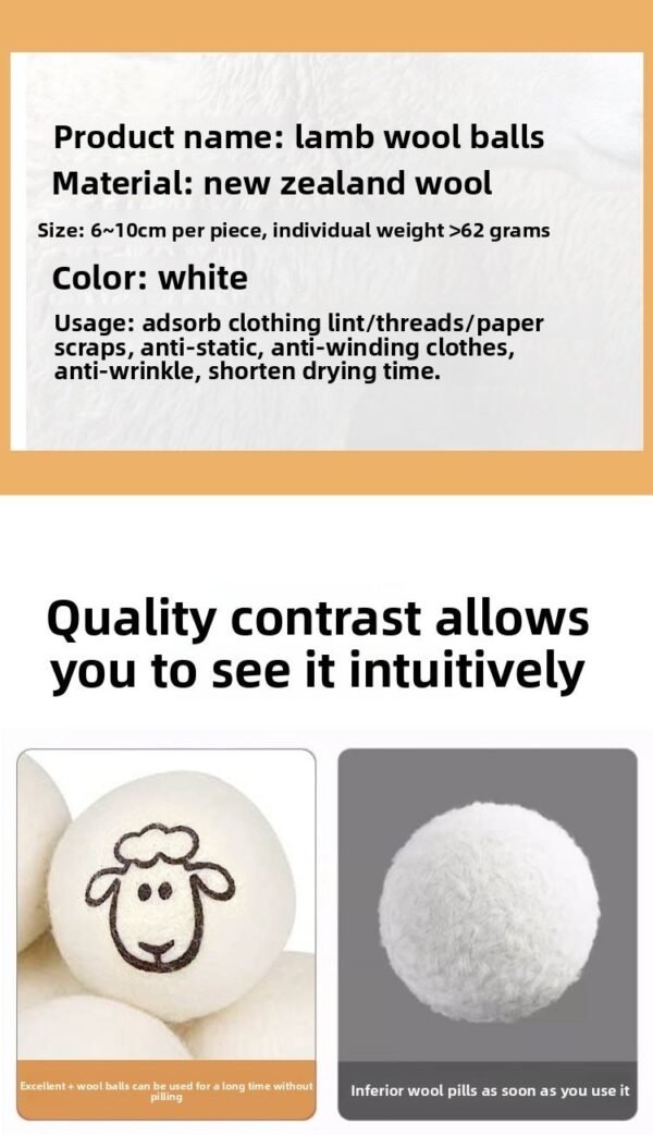Teaser Balls / Wool Dryer Balls / Anti-tangle Wool Dryer / Dryer Balls Dryer Wool Balls - 图片 7