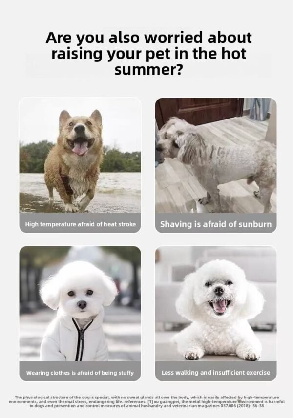 Dog clothes spring and summer cooling ice bag cooler adjustable leash undershirt small and medium-sized dogs pet dog clothes - 图片 7