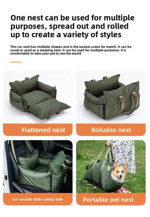 Multi-functional car kennel / pet safety seat / four seasons universal detachable washable dog kennel mat / small and medium-sized dog outdoor dog kennel - 图片 11
