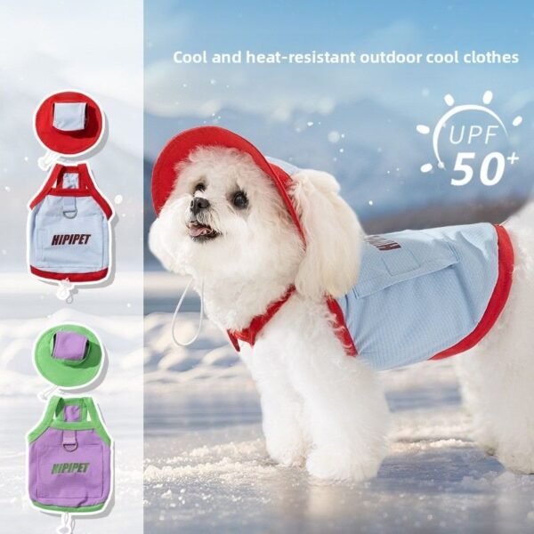 Dog clothes spring and summer cooling ice bag cooler adjustable leash undershirt small and medium-sized dogs pet dog clothes - 图片 3