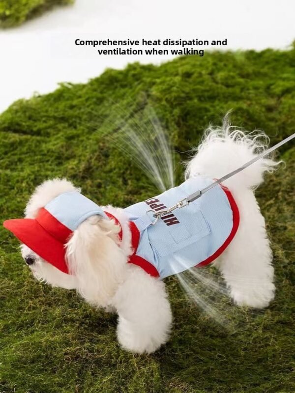 Dog clothes spring and summer cooling ice bag cooler adjustable leash undershirt small and medium-sized dogs pet dog clothes - 图片 11