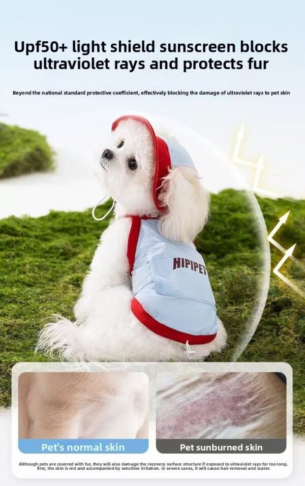 Dog clothes spring and summer cooling ice bag cooler adjustable leash undershirt small and medium-sized dogs pet dog clothes - 图片 10